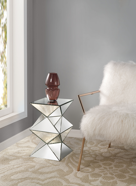 Nyoka Mirrored Pedestal Stand  Half Price Furniture