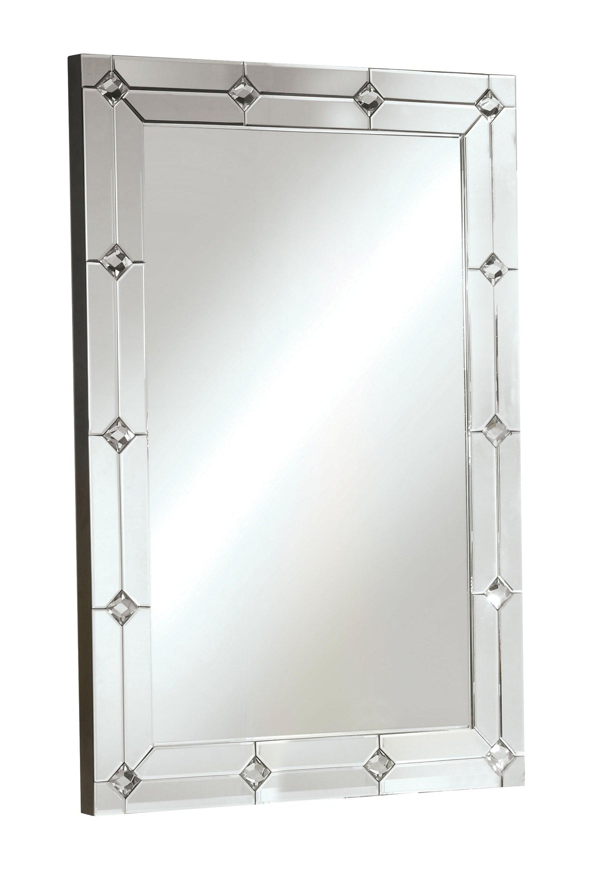 Hessa Mirrored & Faux Rhinestones Wall Decor Half Price Furniture