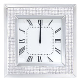 Iama Mirrored & Faux Rhinestones Wall Clock Half Price Furniture