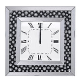 Marku Mirrored & Faux GemStones Wall Clock Half Price Furniture