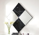 Angwin Mirrored & Faux Marble Accent Mirror (Wall) Half Price Furniture