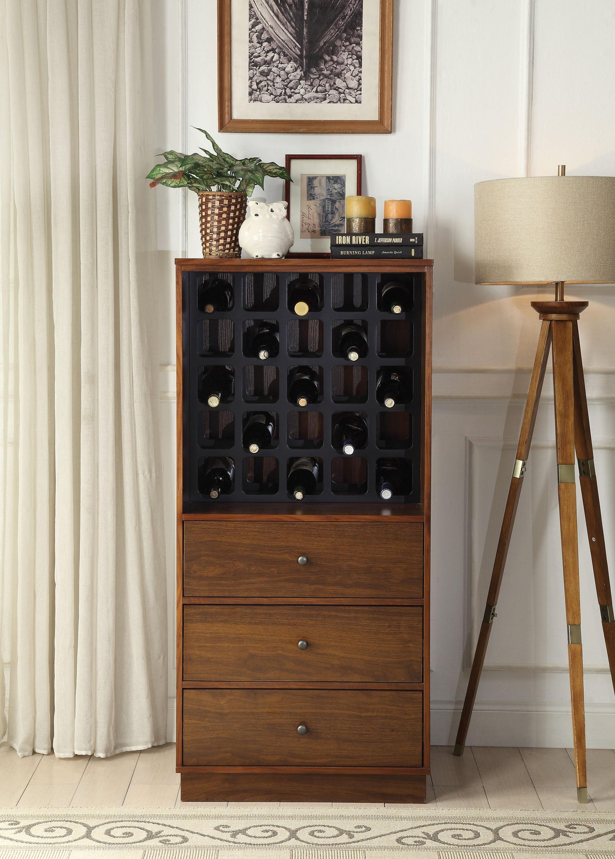 Wiesta Walnut Wine Cabinet  Half Price Furniture