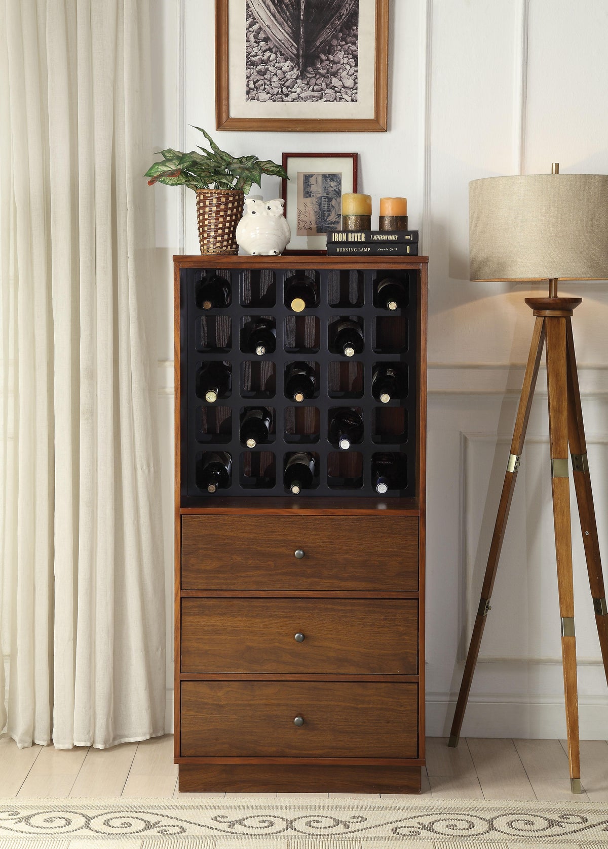 Wiesta Walnut Wine Cabinet Half Price Furniture