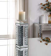 Nysa Mirrored & Faux Crystals Accent Candleholder Half Price Furniture