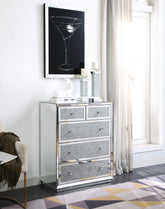 Rekha Mirrored & Faux Crystals Chest  Half Price Furniture