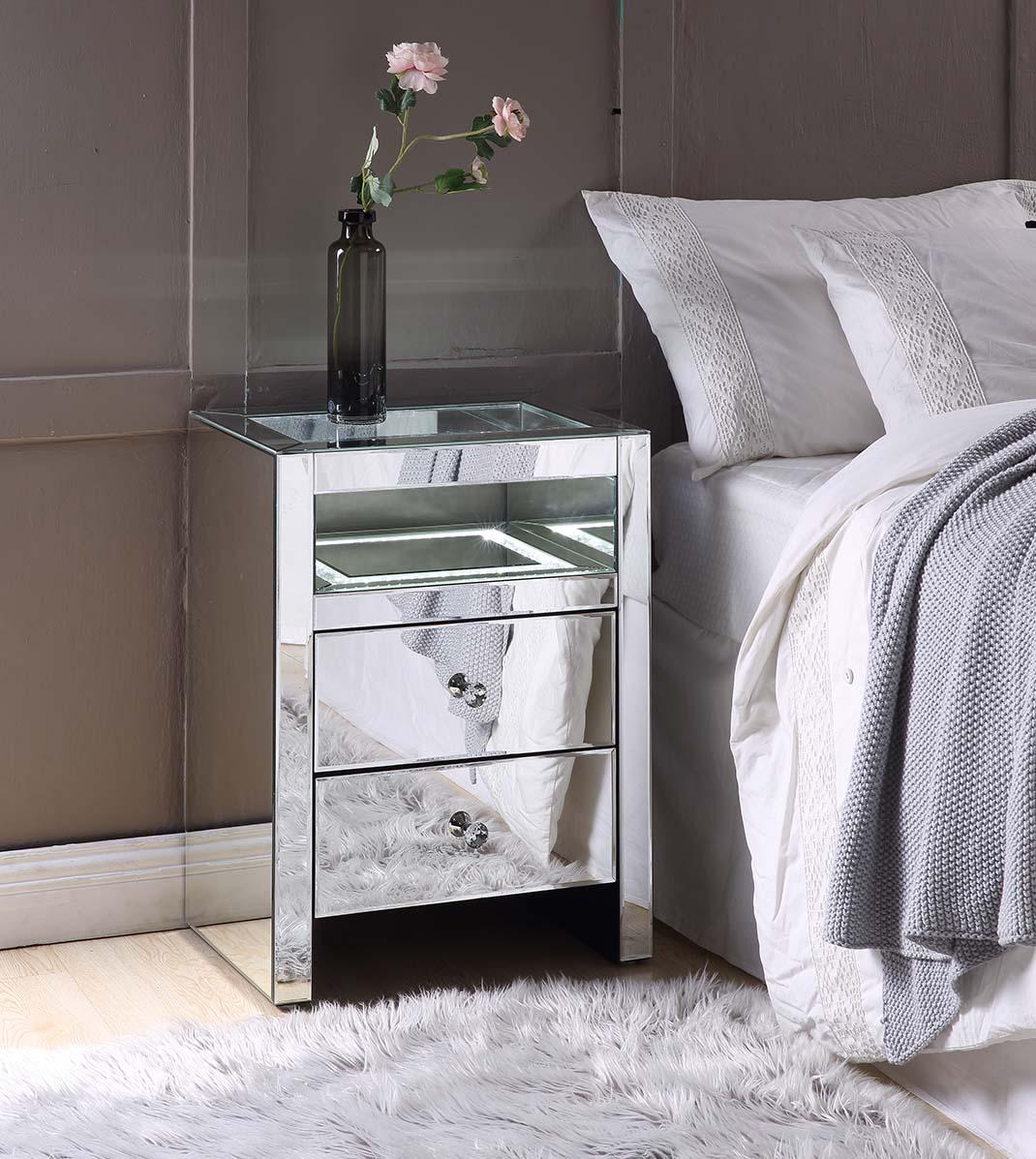 Malish Mirrored Accent Table (LED)  Half Price Furniture