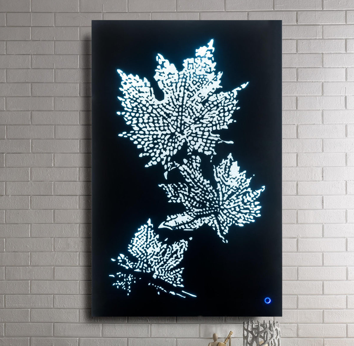 Hadrias Smoky Glass & Faux Crystal Wall Art (LED) Half Price Furniture