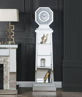 Noralie Mirrored & Faux Diamonds Grandfather Clock Half Price Furniture