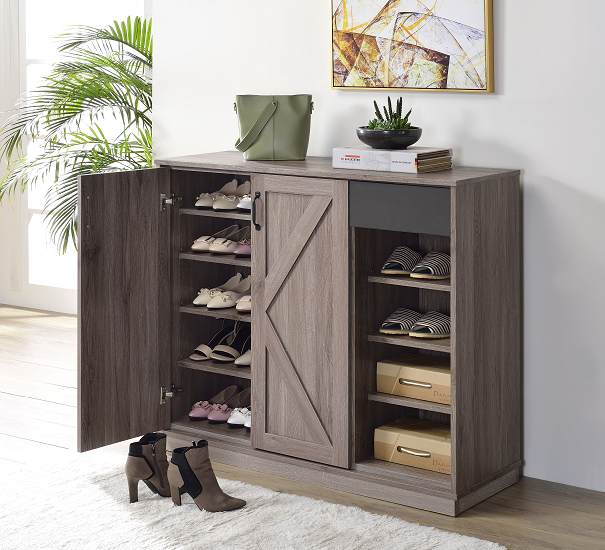 Toski Rustic Gray Oak Cabinet Half Price Furniture