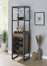 Narik Weathered Oak Wine Rack Half Price Furniture