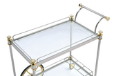 Cyrus Silver/Gold & Clear Glass Serving Cart Half Price Furniture