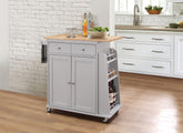 Tullarick Natural & Gray Kitchen Cart Half Price Furniture