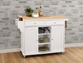 Tullarick Natural & White Kitchen Cart  Half Price Furniture