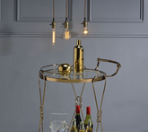 Zekera Champagne Serving Cart Half Price Furniture