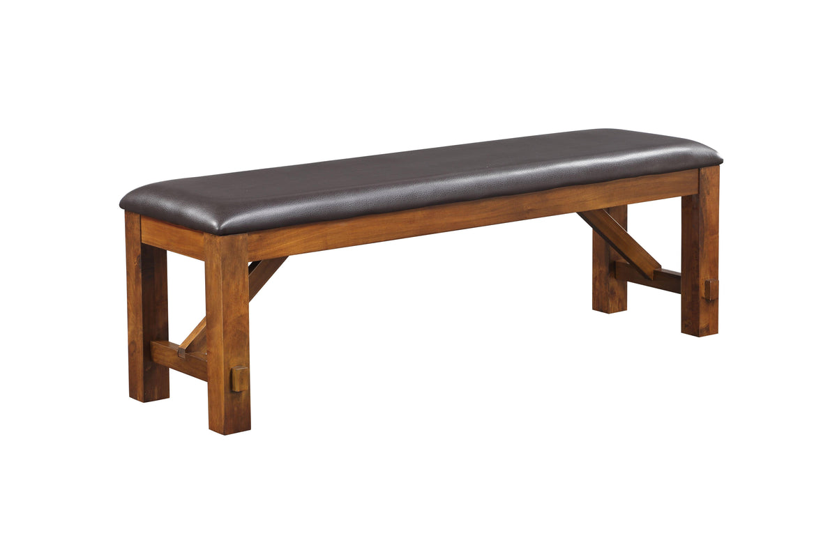 Acme Apollo Upholstered Dining Bench in Walnut 70004  Half Price Furniture