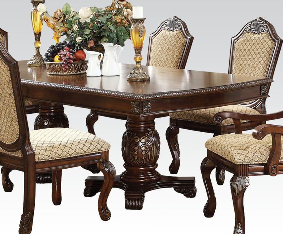 Acme Chateau de Ville Double Pedestal Dining Table in Espresso 64075  Half Price Furniture