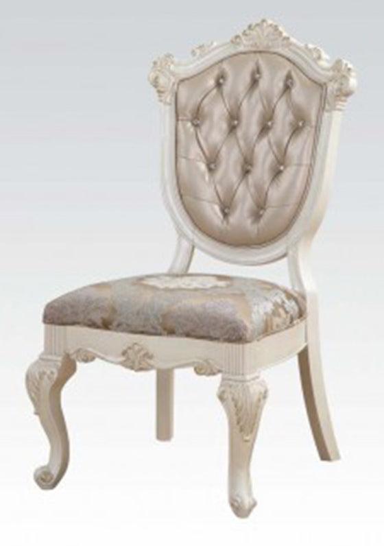 Acme Chantelle Side Chair in Rose Gold and Pearl White (Set of 2) 63542  Half Price Furniture