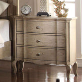 Acme Chelmsford 3-Drawer Nightstand in Antique Taupe 26053 Half Price Furniture