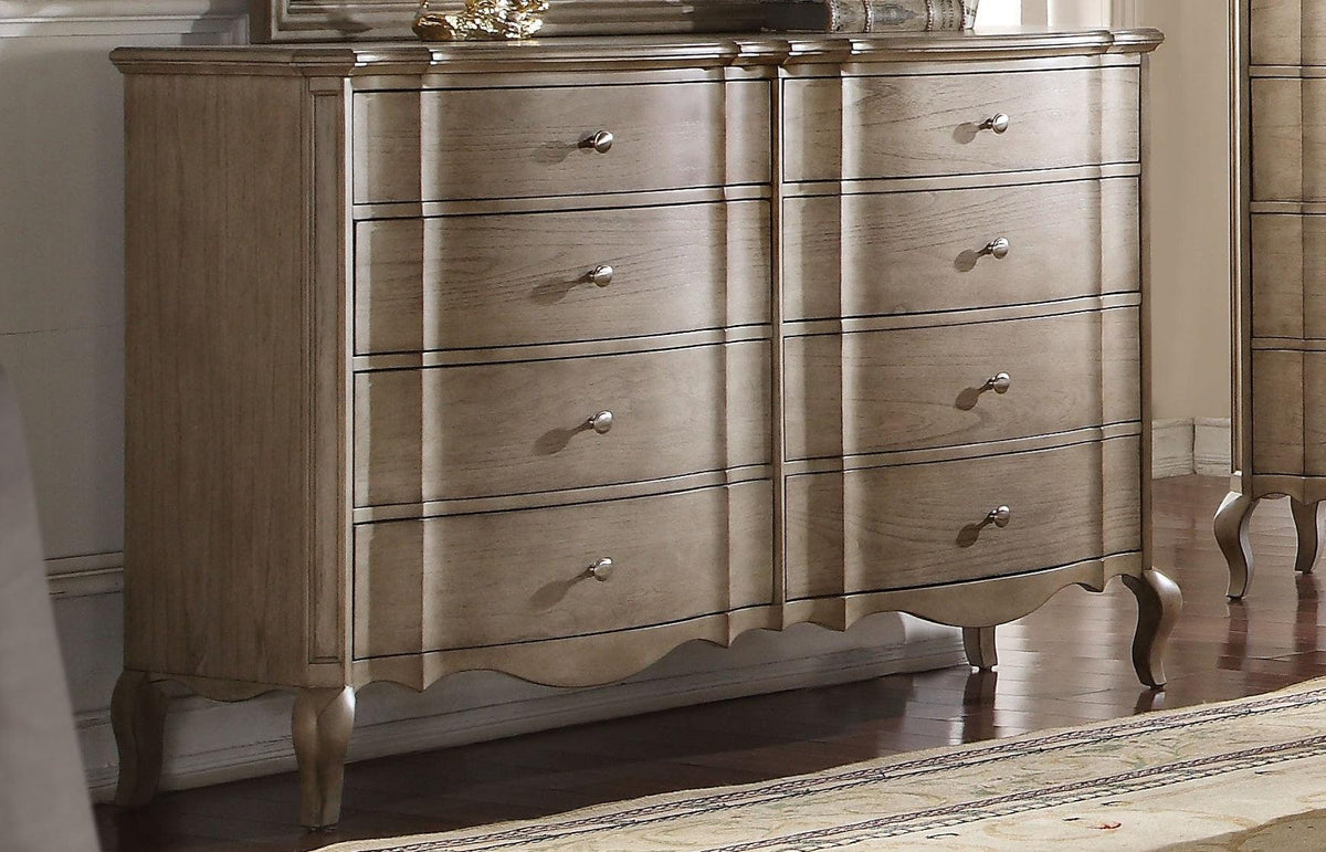 Acme Chelmsford Drawer Dresser in Antique Taupe 26055  Half Price Furniture