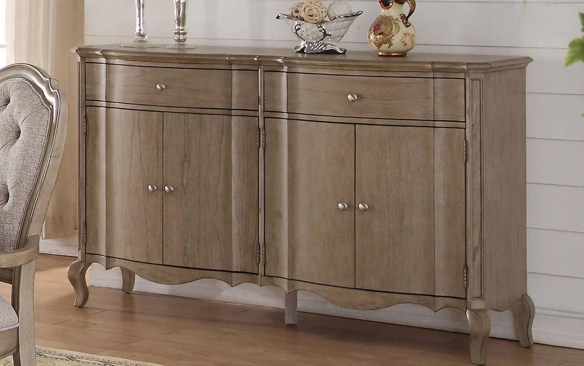 Acme Chelmsford Server in Antique Taupe 66056  Half Price Furniture