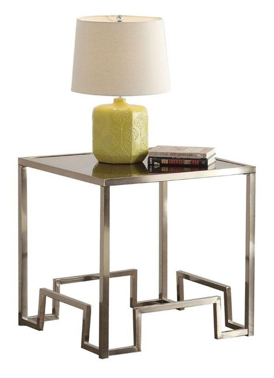 Acme Damien End Table in Champagne 81627  Half Price Furniture