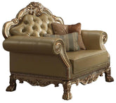 Acme Dresden Chair w/ 2 Pillows in Gold Patina 53162 Half Price Furniture