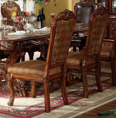 Acme Dresden Pedestal Dining Side Chairs in Brown Cherry Oak 12153 (Set of 2) Half Price Furniture