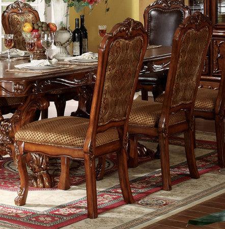 Acme Dresden Pedestal Dining Side Chairs in Brown Cherry Oak 12153 (Set of 2)  Half Price Furniture
