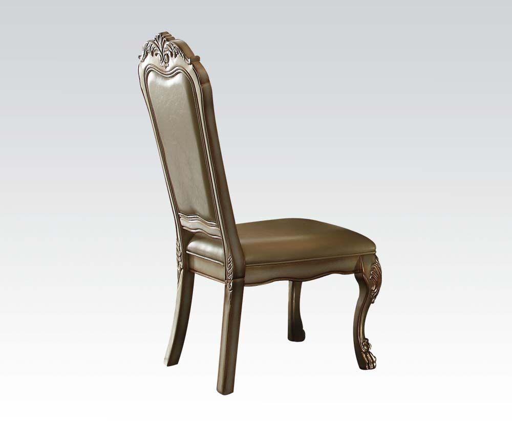 Acme Dresden Side Chair in Gold Patina (Set of 2)  Half Price Furniture