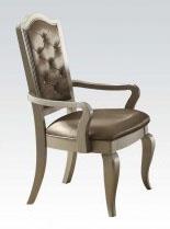 Acme Francesca Arm Chair in Silver/Champagne (Set of 2) 62083  Half Price Furniture