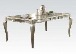 Acme Francesca Rectangular Dining Table in Champagne 62080  Half Price Furniture