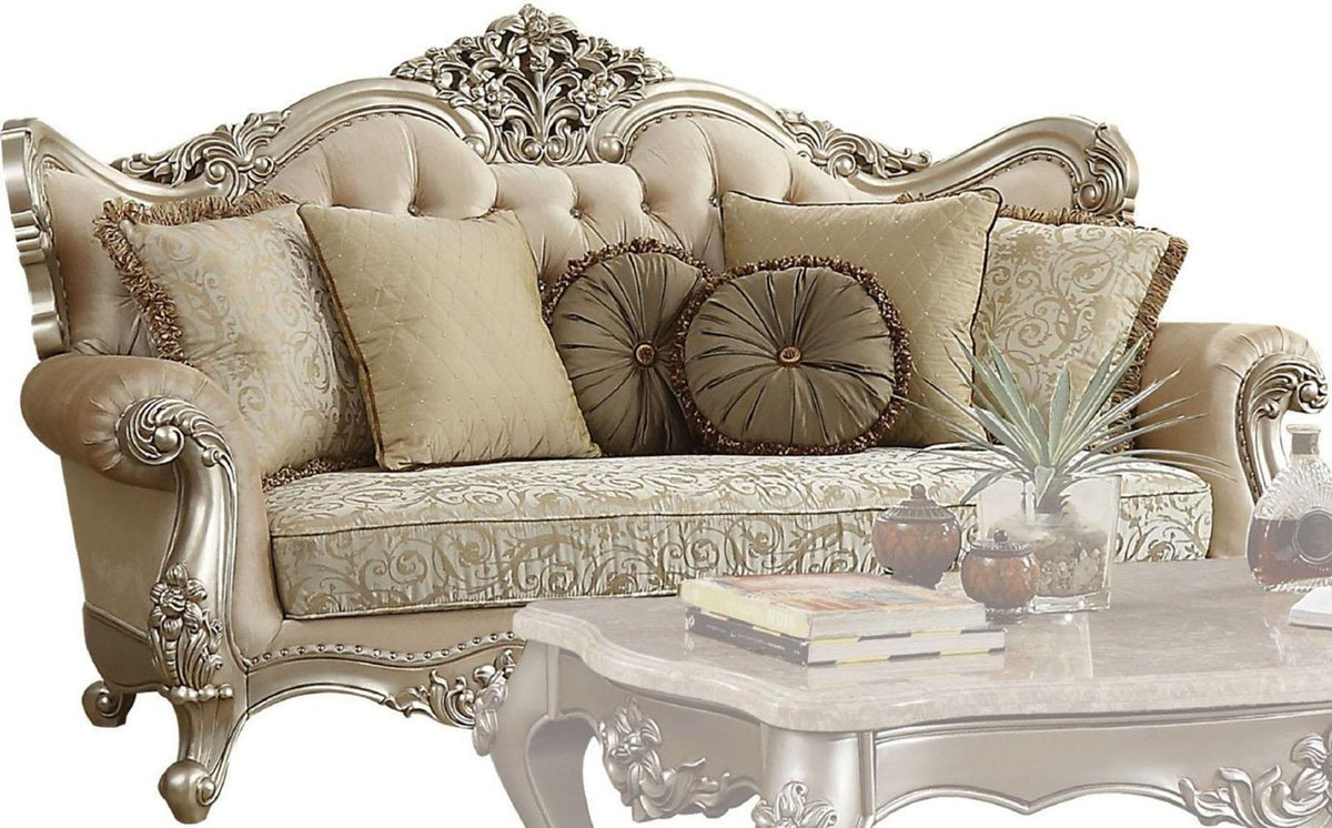 Acme Furniture Bently Sofa with 7 Pillows in Champagne 50660  Half Price Furniture