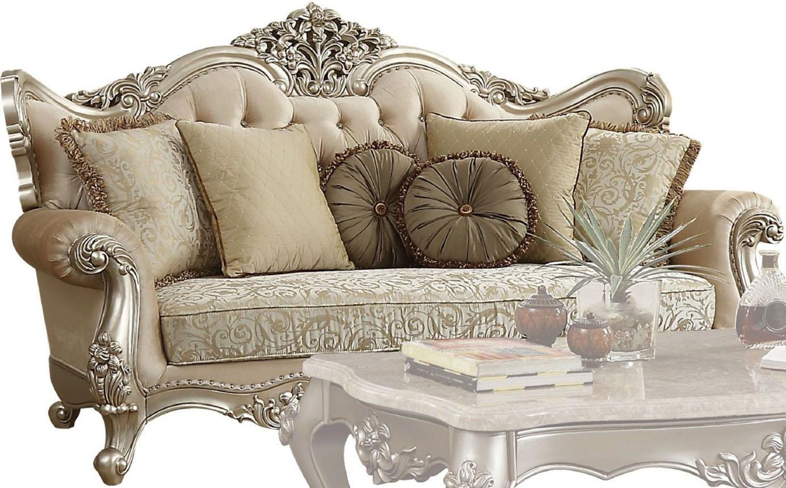 Acme Furniture Bently Sofa with 7 Pillows in Champagne 50660 Half Price Furniture