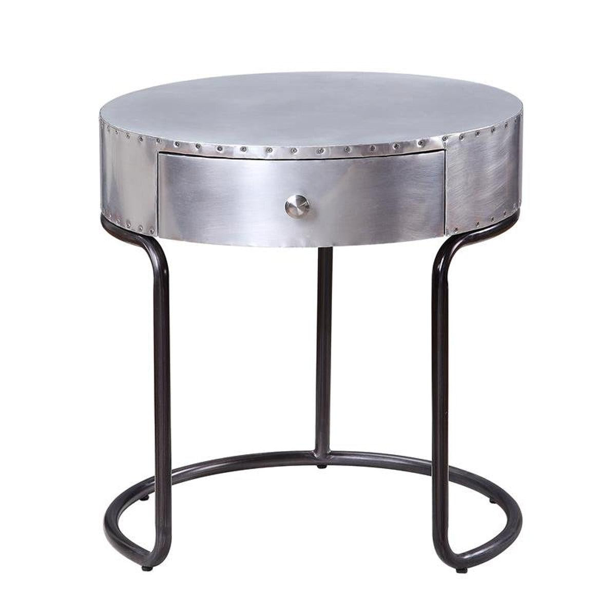 Acme Furniture Brancaster End Table in Aluminum 84882  Half Price Furniture