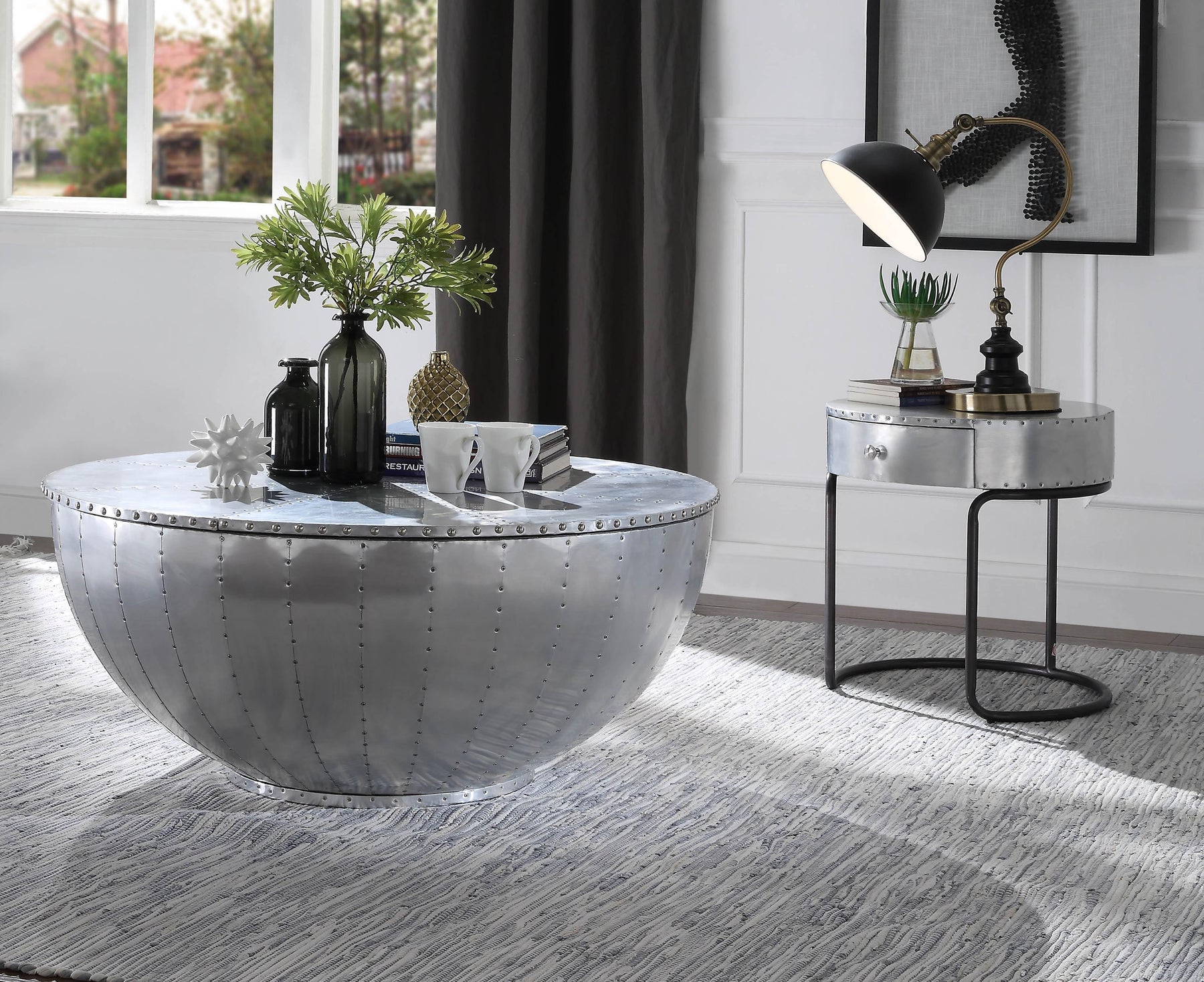 Brancaster Aluminum Coffee Table - Half Price Furniture