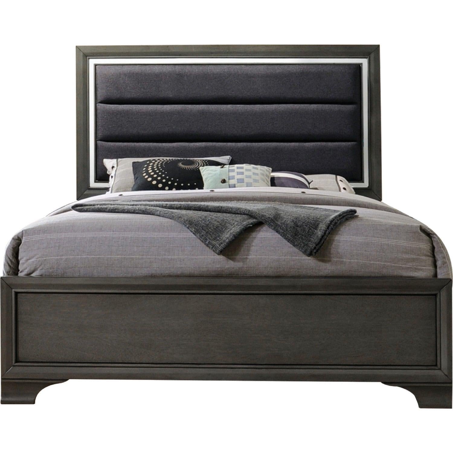 Acme Furniture Carine II King Panel Bed in Gray 26257EK  Half Price Furniture