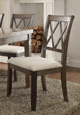 Acme Furniture Claudia Side Chair in Beige and Brown (Set of 2) 71717 Half Price Furniture