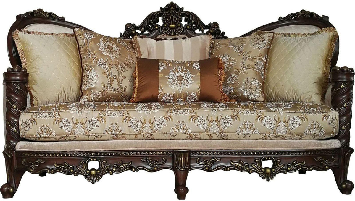 Acme Furniture Devayne Sofa with 6 Pillows in Dark Walnut 50685  Half Price Furniture