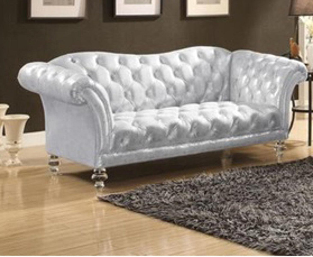 Acme Furniture Dixie Loveseat in Metallic Silver 52781  Half Price Furniture