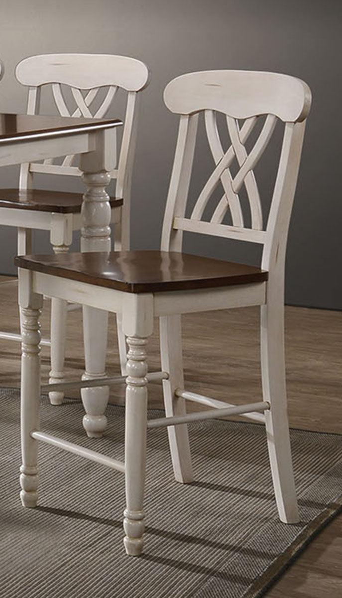 Acme Furniture Dylan Counter Chair in Buttermilk and Oak (Set of 2) 70432 Half Price Furniture