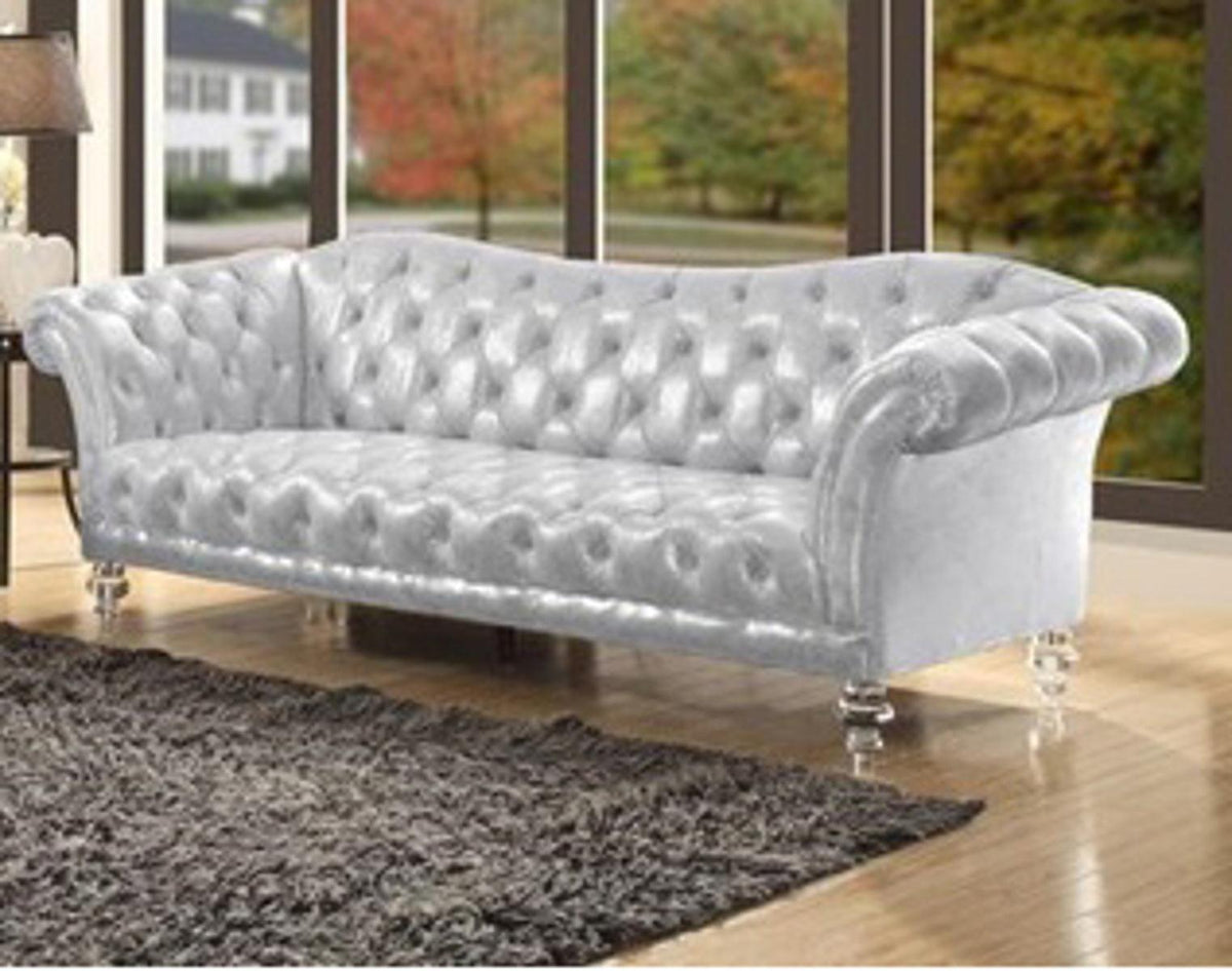 Acme Furniture Dixie Sofa in Metallic Silver 52780  Half Price Furniture