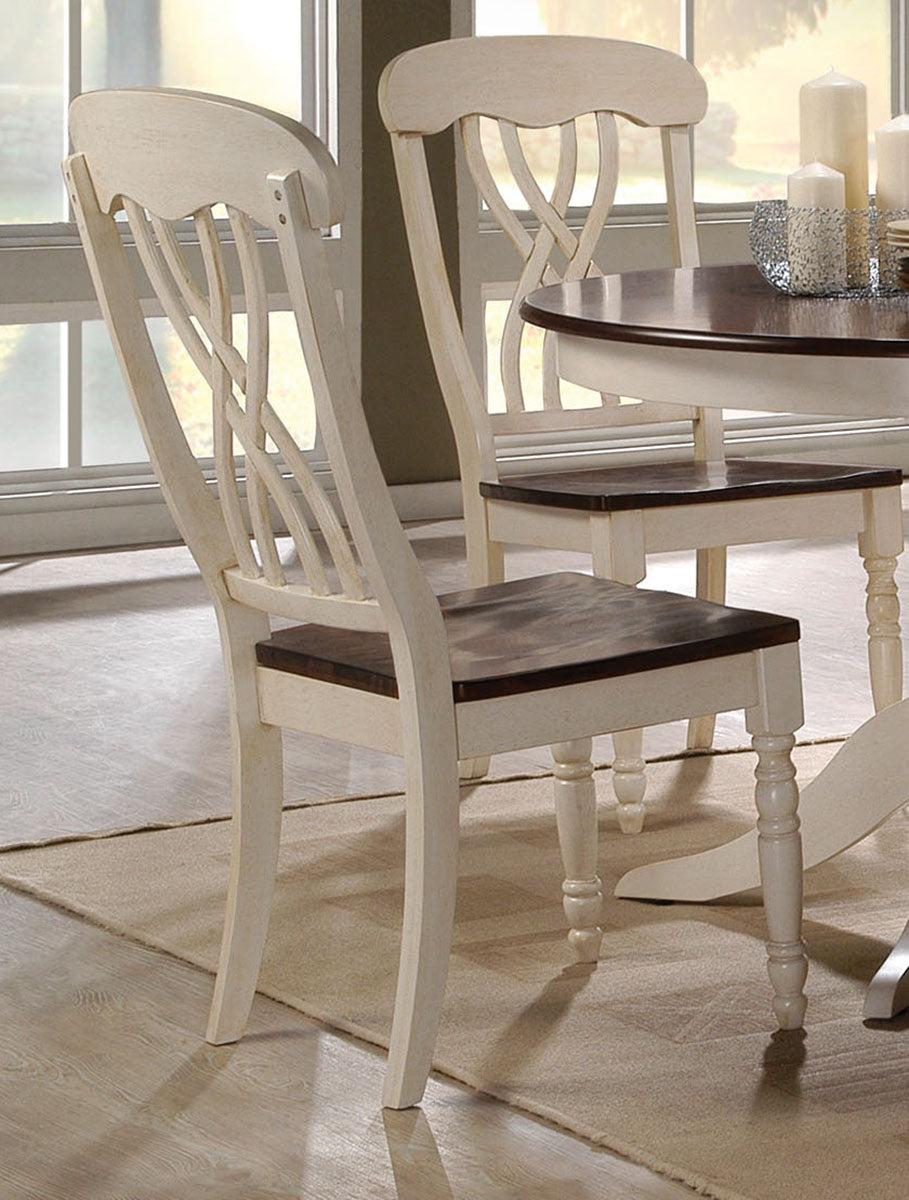 Acme Furniture Dylan Side Chair in Buttermilk and Oak (Set of 2) 70333  Half Price Furniture