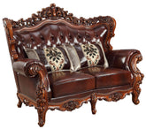 Acme Furniture Eustoma Loveseat in Cherry and Walnut 53066  Half Price Furniture