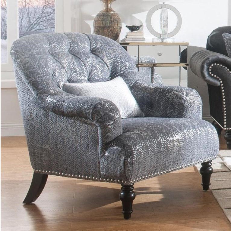 Acme Furniture Gaura Chair in Dark Gray Velvet 53092 Half Price Furniture