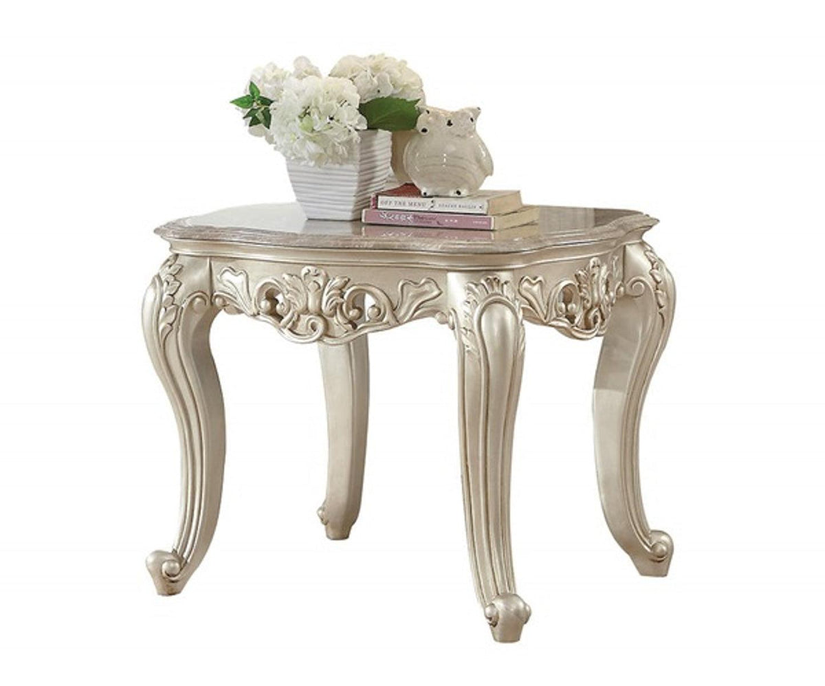 Acme Furniture Gorsedd End Table in Antique White 82442  Half Price Furniture