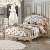 Acme Furniture Gorsedd King Panel Bed in Antique White Half Price Furniture