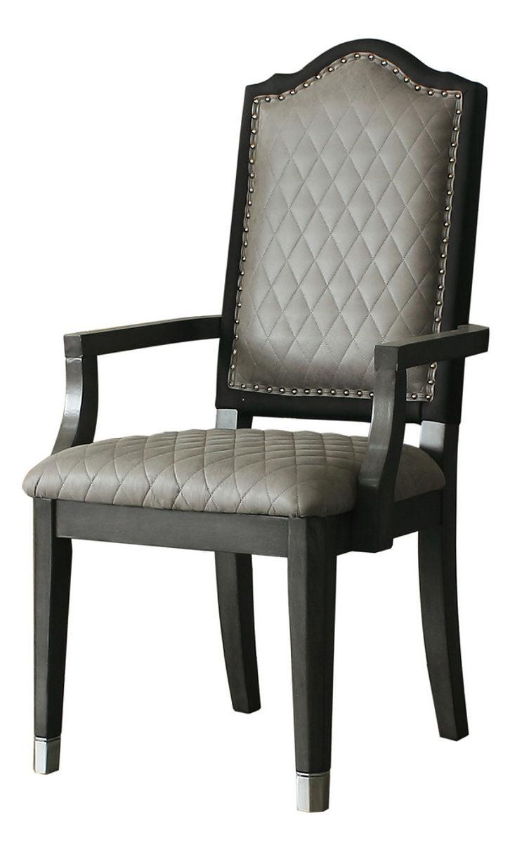 Acme Furniture House Beatrice Arm Chair in Charcoal (Set of 2) 68813  Half Price Furniture