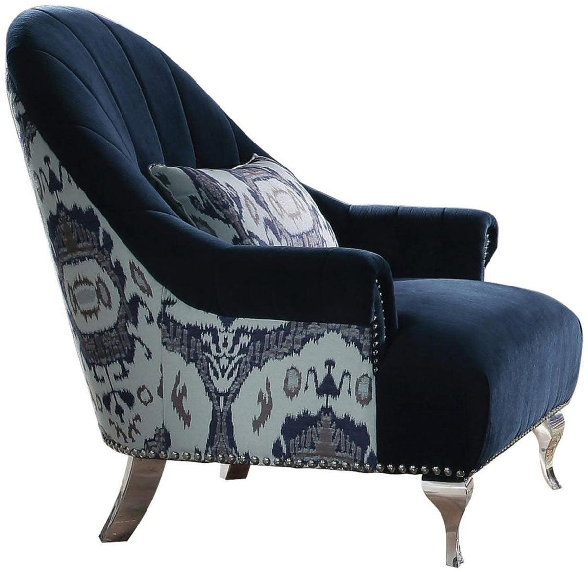 Acme Furniture Jaborosa Chair with 1 Pillow in Blue 50347 Half Price Furniture