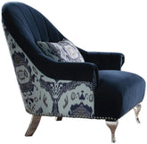 Acme Furniture Jaborosa Chair with 1 Pillow in Blue 50347  Half Price Furniture