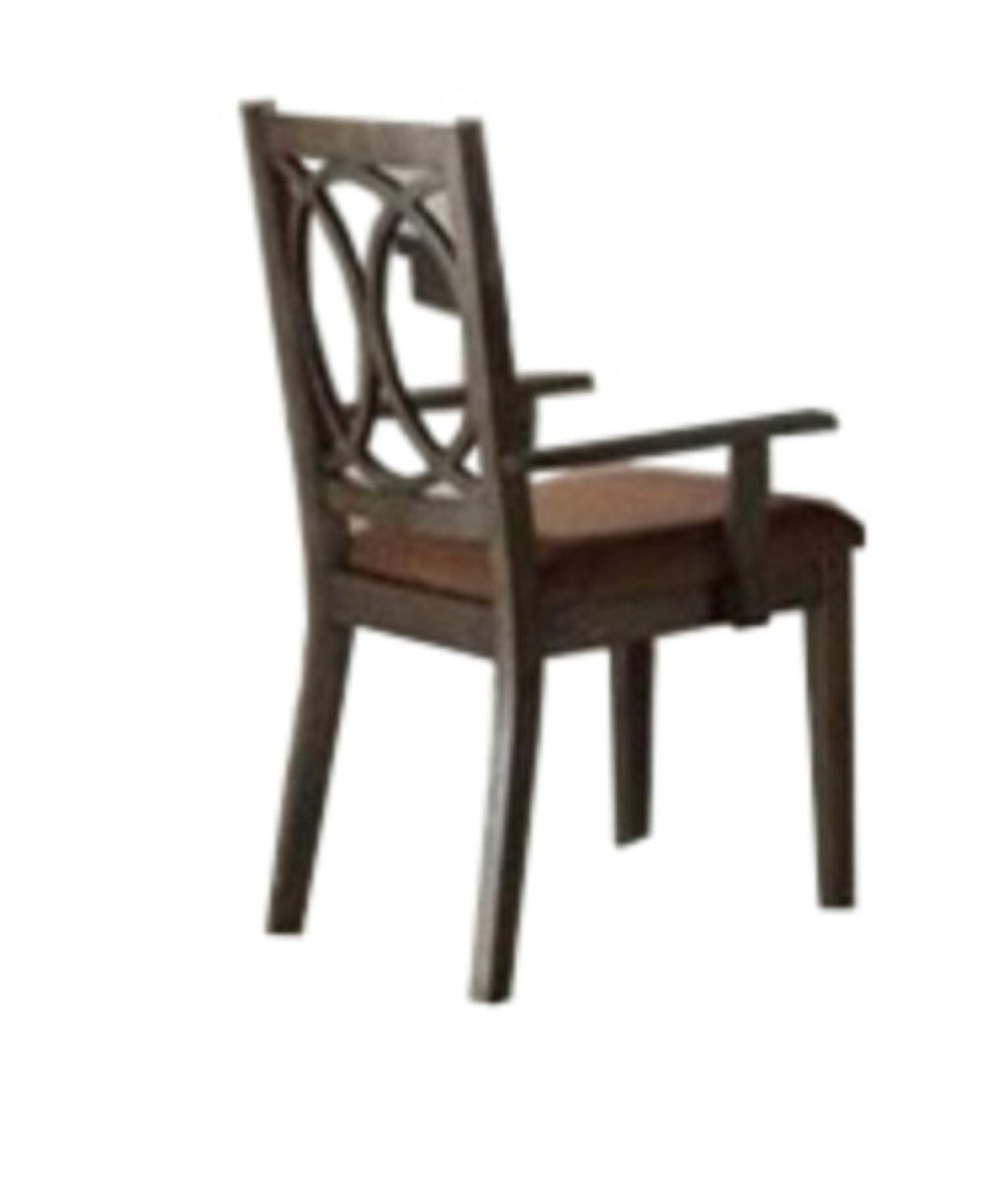 Acme Furniture Jameson Arm Chair (Set of 2) in Brown Fabric & Espresso 62319  Half Price Furniture